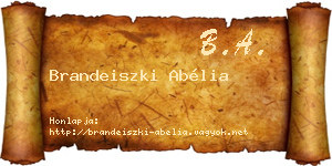 Brandeiszki Abélia névjegykártya